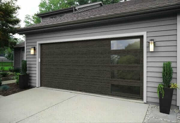 slate colored modern Clopay garage door