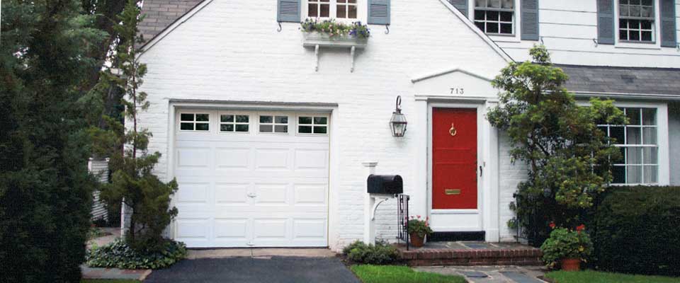 white garage door